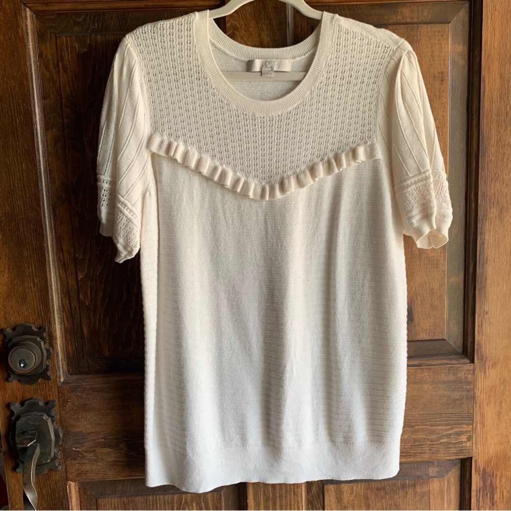 Short sleeve sweater blouse, Rare Loft Plus line
